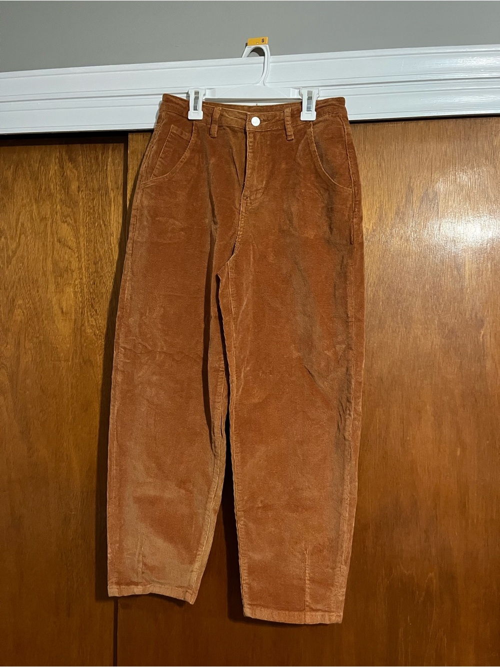 SHEIN Women's Corduroy High-Waist Pants in Rust
